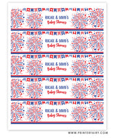4th July Baby Shower Water Bottle Labels